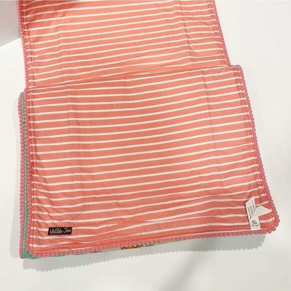 Matilda Jane Feathered Friend Table Runner Floral Aqua Stipe 88” X 13.5” Cotton - Picture 3 of 7